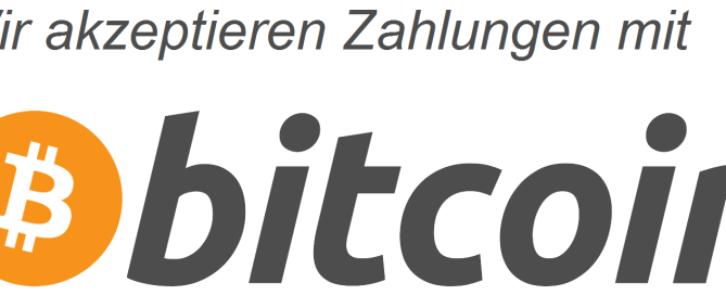 Wir akzeptieren Bitcoins